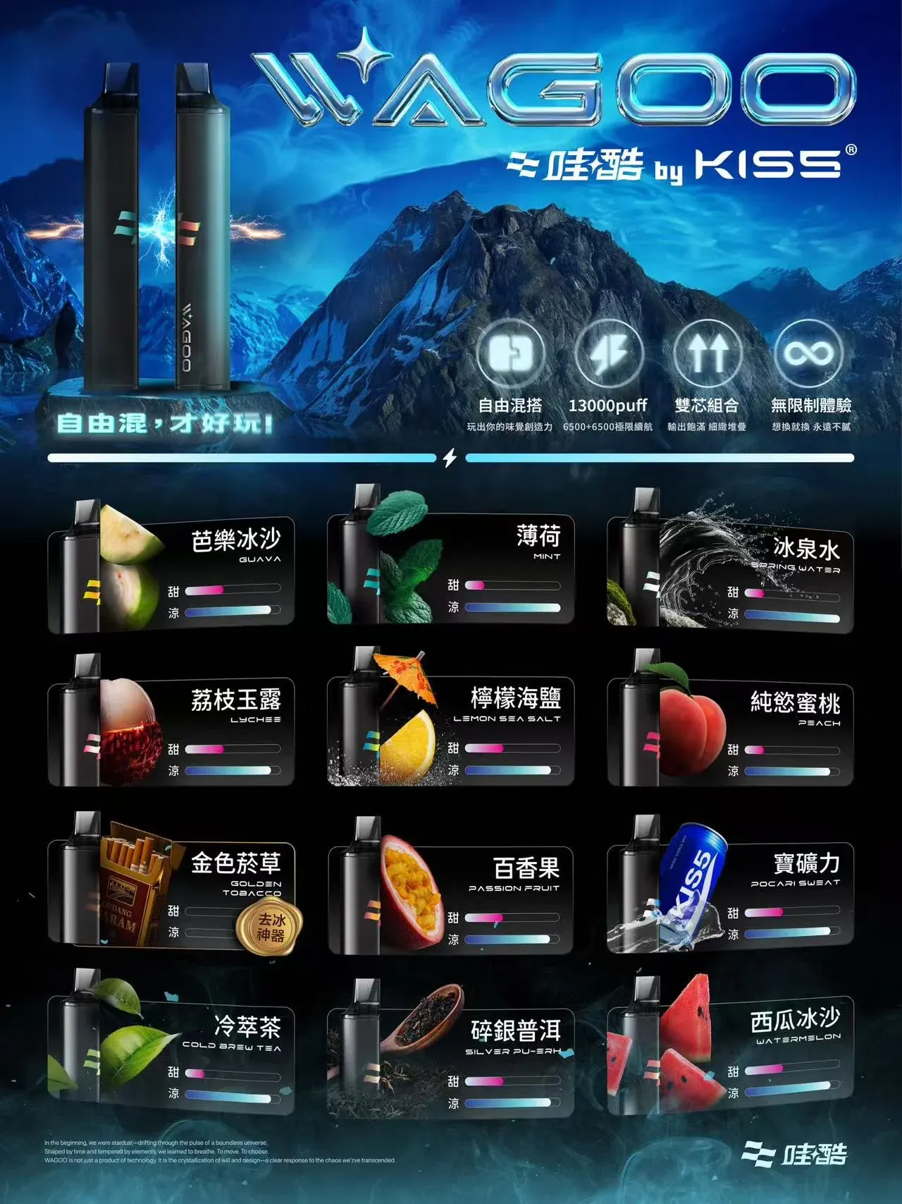 WAGOO哇酷6500口便攜電子煙|承襲KIS5血統的創新口糧機 WAGOO哇酷