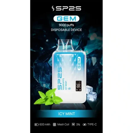 SP2S GEM9000口拋棄式電子煙|高清顯示屏|持久煙感|精緻設計 SP2S GEM9000口拋棄式電子煙|高清顯示屏|持久煙感|精緻設計