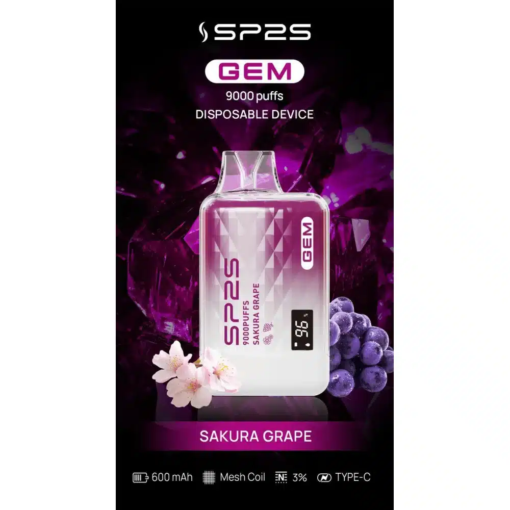 SP2S GEM9000口拋棄式電子煙|高清顯示屏|持久煙感|精緻設計 SP2S GEM9000口拋棄式電子煙|高清顯示屏|持久煙感|精緻設計:圖片 2
