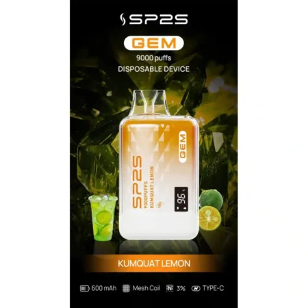SP2S GEM9000口拋棄式電子煙|高清顯示屏|持久煙感|精緻設計 SP2S GEM9000口拋棄式電子煙|高清顯示屏|持久煙感|精緻設計