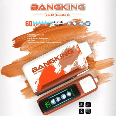 Bang King 60000 拋棄式電子煙｜LED 螢幕顯示 × 五檔冰度調節｜超長續航大容量・多款口味